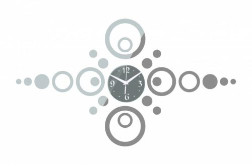 Buborékok modern falióra - ezüst- 