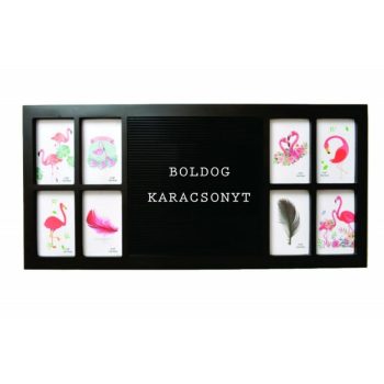 Fali képkeret 8 képnek betűtáblával - fekete - Fali képkeret 8 képnek betűtáblával - fekete -