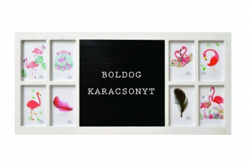 Fali képkeret 8 képnek betűtáblával - fehér -