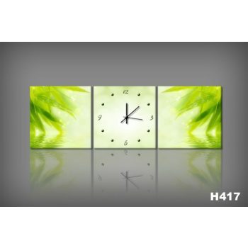Vászonkép Faliórával Verde Foglia H417