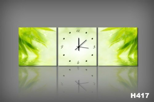 Vászonkép Faliórával Verde Foglia H417