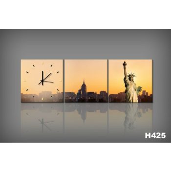 Vászonkép Faliórával NY al Calare Della Sera H425