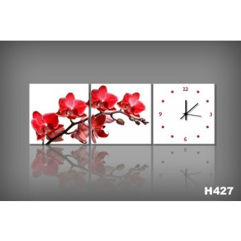Vászonkép Faliórával Orchidea Rossa H427