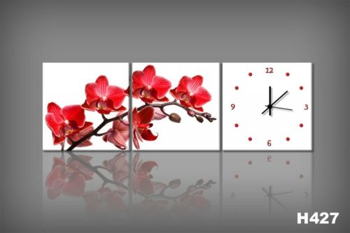 Vászonkép Faliórával Orchidea Rossa H427