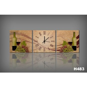 Vászonkép Faliórával H483 Bottiglia di vino