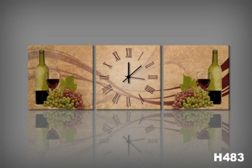 Vászonkép Faliórával H483 Bottiglia di vino