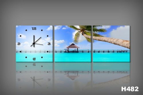 Vászonkép Faliórával H482 Spiaggia Tropicale