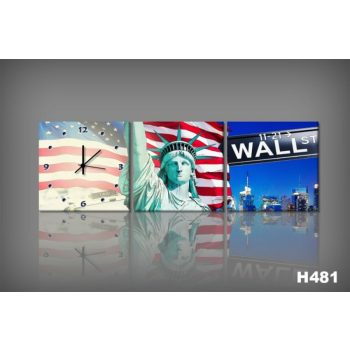 Vászonkép Faliórával H481 Fumetti Wall St