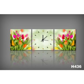 Vászonkép Faliórával tulipano vibrato H436