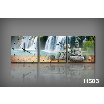 Vászonkép Faliórával H503 falls e buddha
