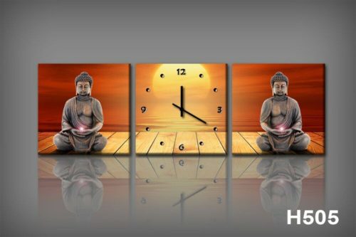 Vászonkép Faliórával H505 buddha al tramonto