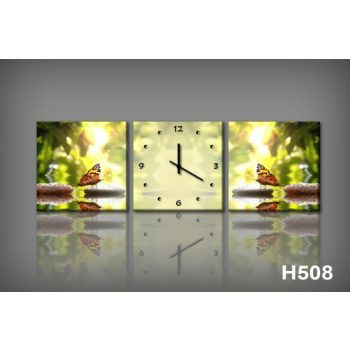 Vászonkép Faliórával H508 la luce e la farfalla
