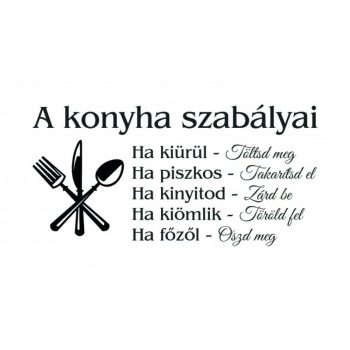 ByHome J42_A konyha szabályai faltetoválás