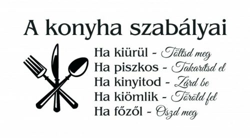 ByHome J42_A konyha szabályai faltetoválás