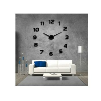 Óriási, öntapadós Falióra 70 cm - fekete