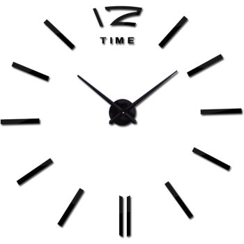 Felragasztható óriás falióra 70 cm - fekete