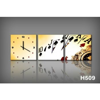 Vászonkép Faliórával H509 poker