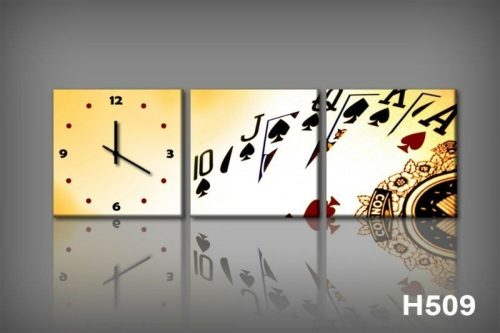 Vászonkép Faliórával H509 poker