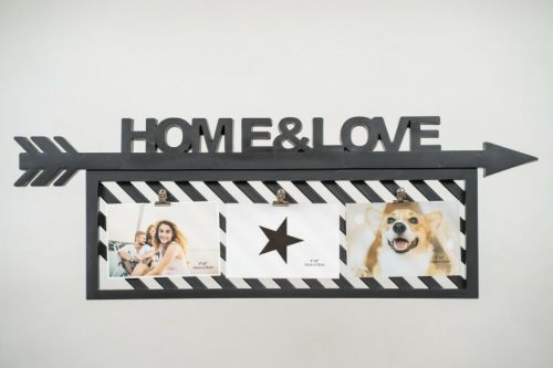 Home&Love csipeszes fali képkeret - fekete -