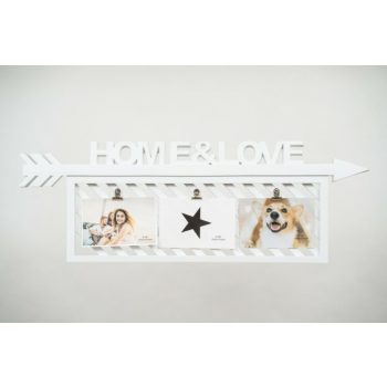 Home&Love csipeszes fali képkeret - fehér -