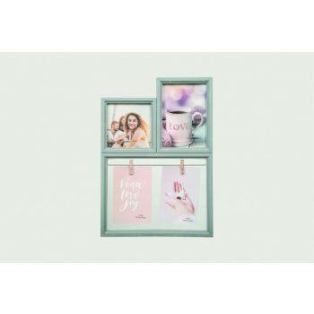 Csipeszes képkeret 4 fotónak - szürke -  Csipeszes képkeret 4 fotónak - szürke -