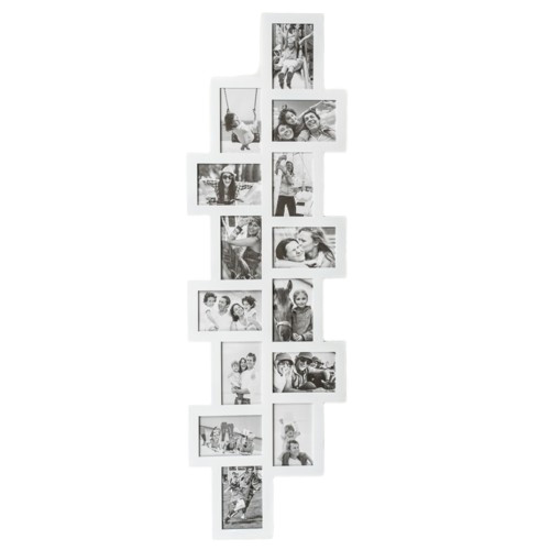 ByHome Függőleges vagy Vízszintes fehér fali képkeret, 14 képpel