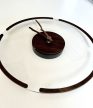 Prémium Modern falióra Plexi és fa kombinációja sötét 30 cm
