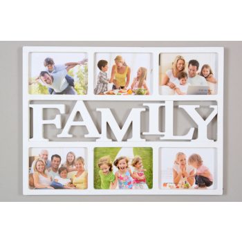 Családi fotó kollázs 6 képpel - fehér -